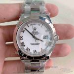 Replica Rolex Day-Date 40mm Oyster Band Watch - Stainless Steel Case White Dial